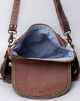OHLAY KB482 Cross Body Upcycled Wool Upcycled Canvas Hair-On Genuine Leather women bag western handbag purse