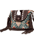 OHLAY KB482 Cross Body Upcycled Wool Upcycled Canvas Hair-On Genuine Leather women bag western handbag purse