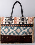 OHLAY KB484 TOTE Upcycled Wool Upcycled Canvas Embossed Genuine Leather women bag western handbag purse
