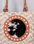 OHLAY KB487 TOTE Upcycled Wool Upcycled Canvas Hair-on Genuine Leather women bag western handbag purse