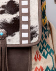 OHLAY KB488 Backpack Upcycled Canvas Hair-On Genuine Leather women bag western handbag purse