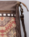 OHLAY KB489 Cross Body Upcycled Wool Upcycled Canvas Hair-On Genuine Leather women bag western handbag purse