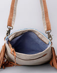 OHLAY KB490 Cross Body Upcycled Wool Upcycled Canvas Hair-On Genuine Leather women bag western handbag purse