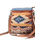 OHLAY KB490 Cross Body Upcycled Wool Upcycled Canvas Hair-On Genuine Leather women bag western handbag purse
