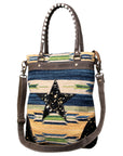 OHLAY KB492 TOTE Upcycled Wool Upcycled Canvas Genuine Leather women bag western handbag purse