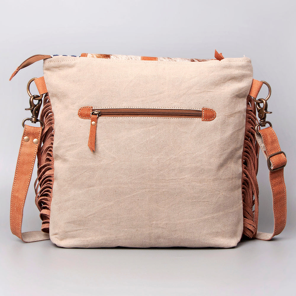 OHLAY KB494 Cross Body Upcycled Wool Upcycled Canvas Hair-On Genuine Leather women bag western handbag purse