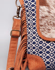 OHLAY KB494 Cross Body Upcycled Wool Upcycled Canvas Hair-On Genuine Leather women bag western handbag purse