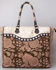 KB503 Ohlay Western Genuine Upcycled Canvas Leather Women Weekender Bags
