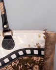 KB503 Ohlay Western Genuine Upcycled Canvas Leather Women Weekender Bags
