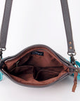 OHLAY LARGE CROSSBODY Hand Tooled Embossed  Genuine Leather women bag western handbag purse