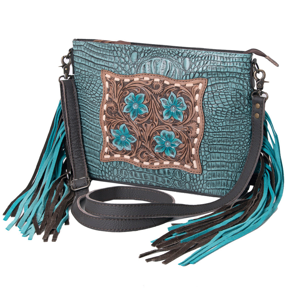 Ohlay Bags KBG183 Clutch Hand Tooled Crocodile Embossed Genuine Leather Women Bag Western Handbag Purse