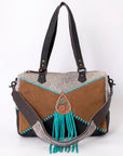 OHLAY KBG189 TOTE Hand Tooled Embossed Hair-on Genuine Leather women bag western handbag purse