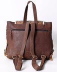 Handcrafted Leather Backpack For Women With Hair On Panels Vegetable Tanned Cowhide