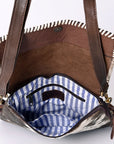 OHLAY KBK129 Cross Body Hand Tooled Hair-On Genuine Leather women bag western Handbag purse