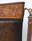 OHLAY MESSENGER Hand Tooled Hair-on Genuine Leather women bag western handbag purse