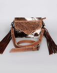 American Darling Adbg1050A Envelope Hand Tooled Hair-On Genuine Leather Women Bag Western Handbag Purse