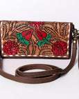 American Darling Organiser Hair-On Hand Tooled Genuine Leather Women Bag Western Handbag Purse