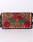 American Darling Organiser Hair-On Hand Tooled Genuine Leather Women Bag Western Handbag Purse