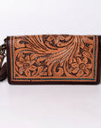 American Darling Organiser Hair-On Hand Tooled Genuine Leather Women Bag Western Handbag Purse