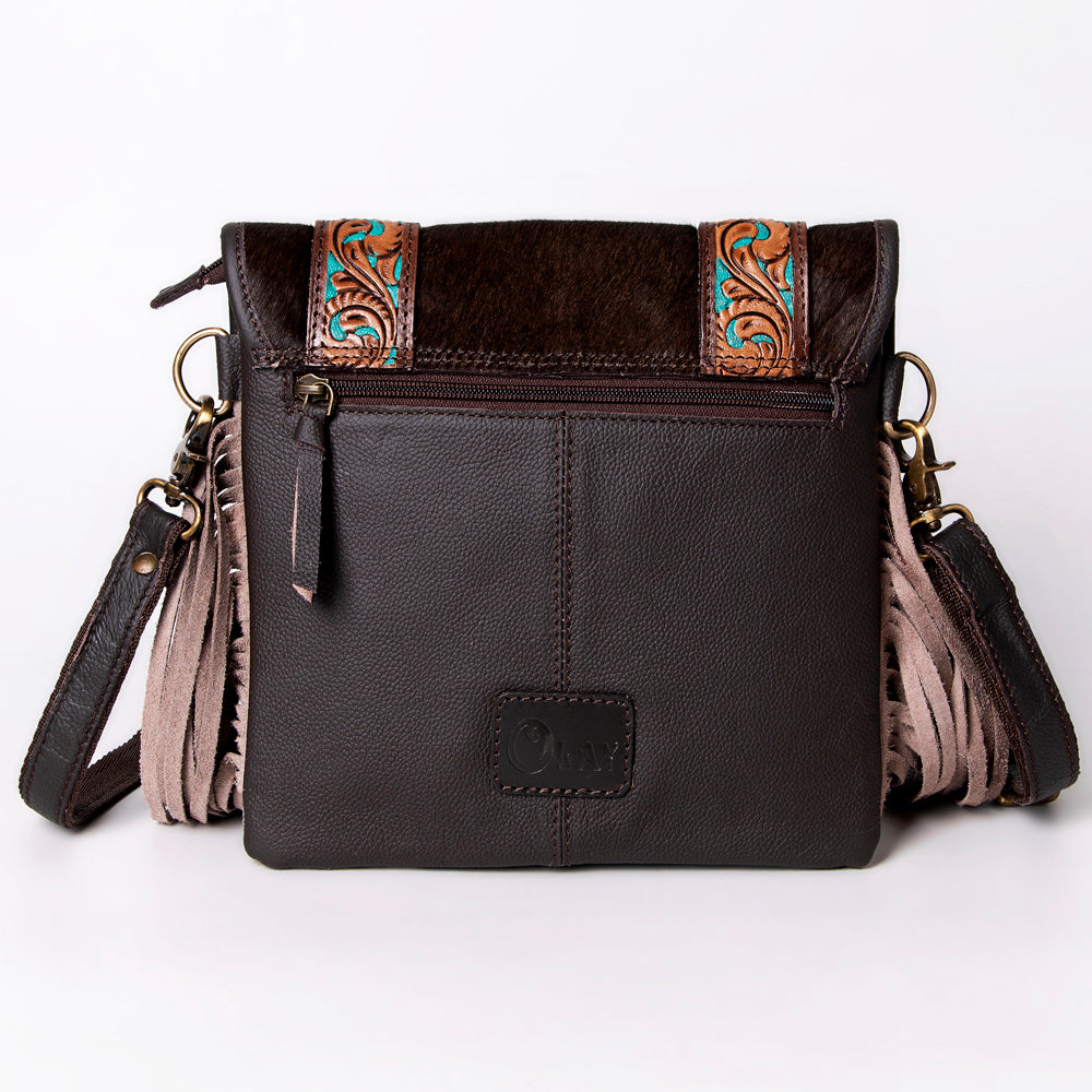 Ohlay Bags KBA126 Cross Body I Hand Tooled Hair-On Genuine Leather Women Bag Western Handbag Purse