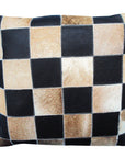 Pl424F- Smooth Leather Patchwork Cushion Pillow Cover 16 X 16