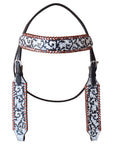 Hilason Western Horse Leather Headstall Black