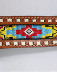 HILASON Western Genuine Leather Horse Headstall Tack Dark Brown Beaded