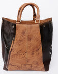 American Darling Hand Tooled Hair On Genuine Leather Women Bag Western Handbag Purse