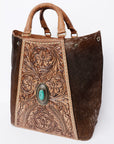 American Darling Hand Tooled Hair On Genuine Leather Women Bag Western Handbag Purse