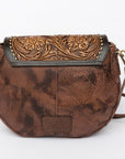 American Darling Hand Tooled Hair On Genuine Leather Women Bag Western Handbag Purse