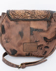 American Darling Hand Tooled Hair On Genuine Leather Women Bag Western Handbag Purse