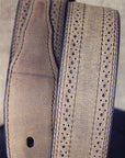 Western Laether Belt Men Ariat Brown Distressed Perf Edge 32-46 In