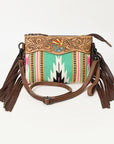 American Darling Cross Body Hand Tooled Saddle Blanket Genuine Leather Women Bag Western Handbag Purse