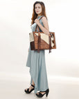 American Darling Tote Hand Tooled Saddle Blanket Genuine Leather Women Bag Western Handbag Purse