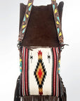 Genuine Leather Crossbody Bag With Saddle Blanket Western