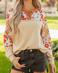 Azari Plaid Patchwork Casual Top