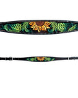 Bar H Equine Horse Genuine Leather Floral Design Hand Painted Tack Set Brown