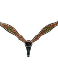 Bar H Equine Genuine Western American Leather Horse Premium Headstall & Breast Collar Set