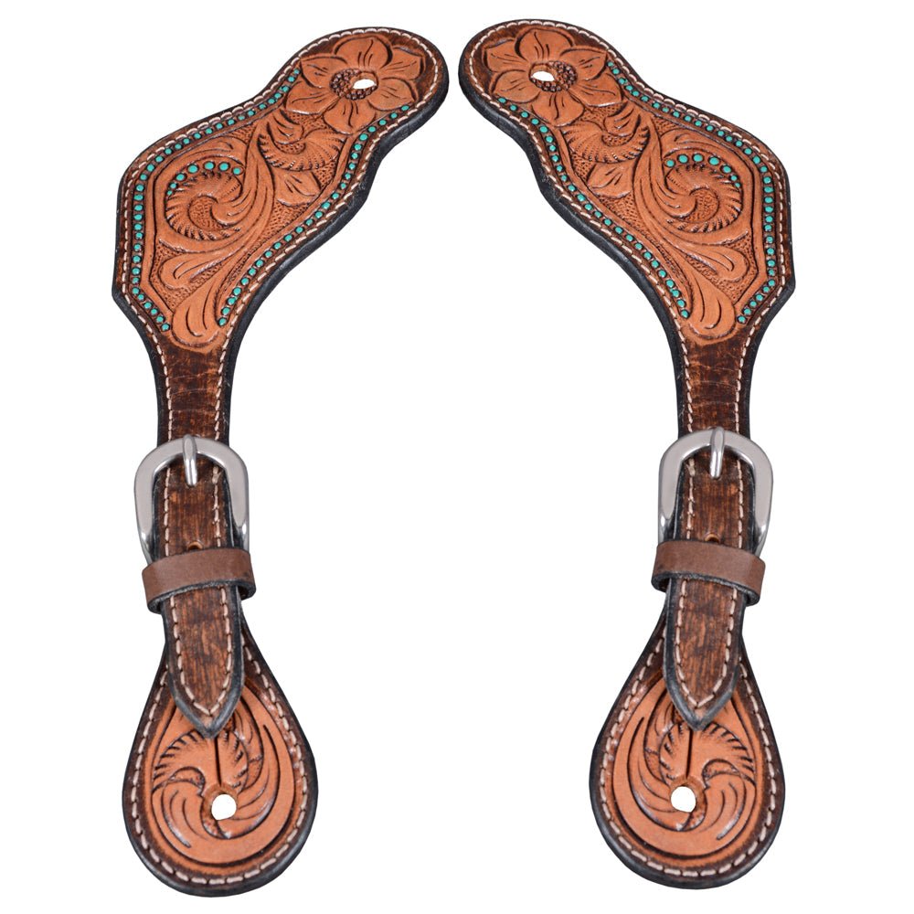 Durable Handcrafted PremiumLeather Spur Straps For Women Western Riding Show Rodeo