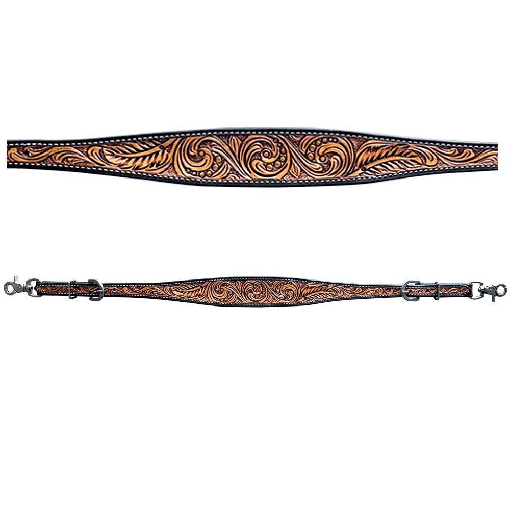 Bar H Equine Genuine Western American Leather Horse Premium Headstall &amp; Breast Collar Set
