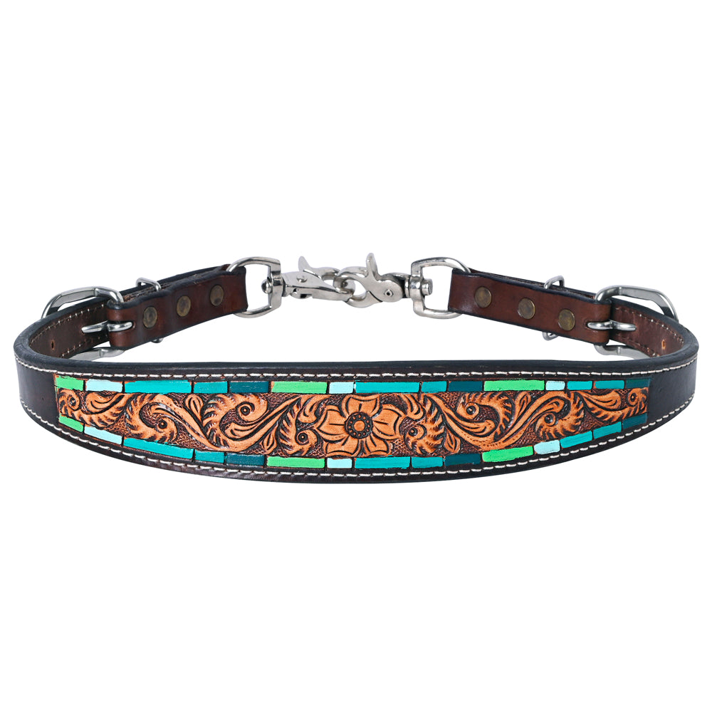 Bar H Equine Genuine Western American Leather Horse Premium Headstall &amp; Breast Collar Set