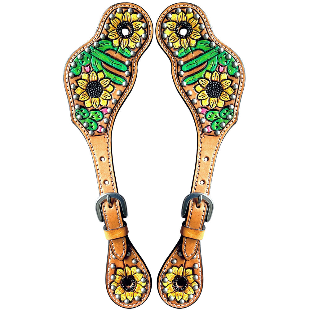 Bar H Equine Leather Spurs Straps for Adults - Western Womens Spur Straps for Horse Riding, Barrel Racing, Show, and Rodeo