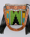 ADBGZ704 American Darling Hand Tooled Saddle Blanket Genuine Leather Women Bag Western Handbag Purse
