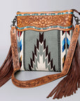 American Darling ADBGZ699 Crossbody Hand Tooled Saddle Blanket Genuine Leather Women Bag Western Handbag Purse