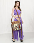 American Darling ADBGZ703 Crossbody Hand Tooled Saddle Blanket Genuine Leather Women Bag Western Handbag Purse