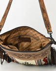 American Darling ADBGZ703 Crossbody Hand Tooled Saddle Blanket Genuine Leather Women Bag Western Handbag Purse