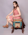 American Darling ADBGZ711 Crossbody Hand Tooled Saddle Blanket Genuine Leather Women Bag Western Handbag Purse