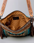 American Darling ADBGZ711 Crossbody Hand Tooled Saddle Blanket Genuine Leather Women Bag Western Handbag Purse