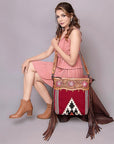 American Darling ADBGZ697 Crossbody Hand Tooled Saddle Blanket Genuine Leather Women Bag Western Handbag Purse