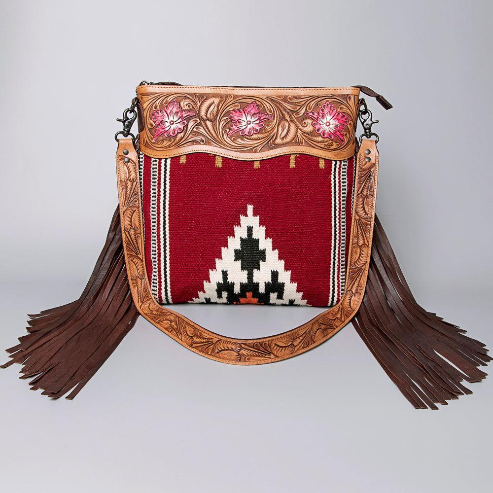 American Darling ADBGZ697 Crossbody Hand Tooled Saddle Blanket Genuine Leather Women Bag Western Handbag Purse